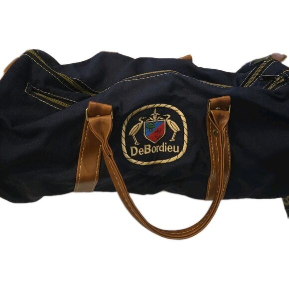 Blue Canvas Double Compartment Duffel - Picture 1 of 8